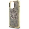 GUESS futerał do IPHONE 16 Pro kompatybilny z MagSafe GUHMP16LHG4PRTGW (IML Metal Glitter 4G Circle Triangle) brązowy